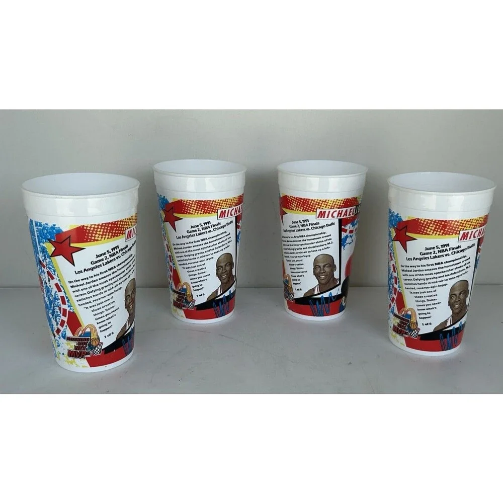 Lot of 4 NOS 1993-94 McDonald’s Michael Jordan NBA Highlight Cups #1 of 6